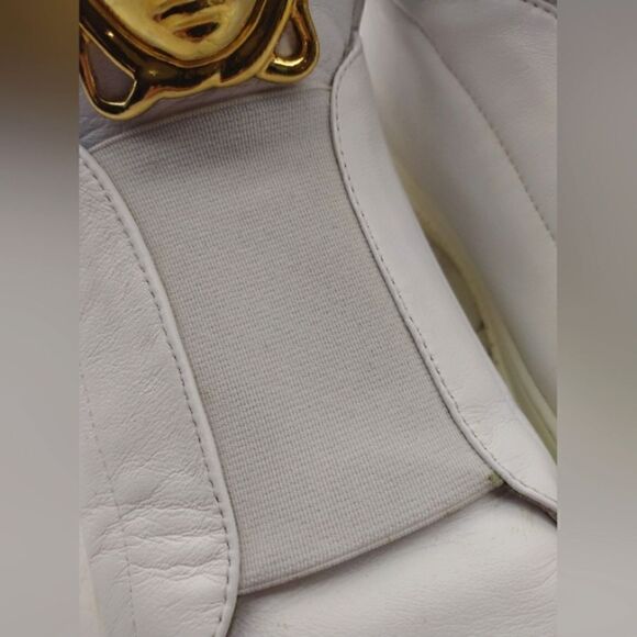 Versace Sneakers Shoes White Gold Medusa SZ 39 1/2 Women's - Picture 9 of 16
